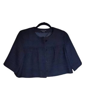 Theory black boucle tweed Tilford cropped blazer jacket